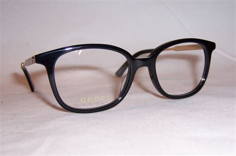 NEW GUCCI EYEGLASSES GG 0202O 001 BLACK GOLD 